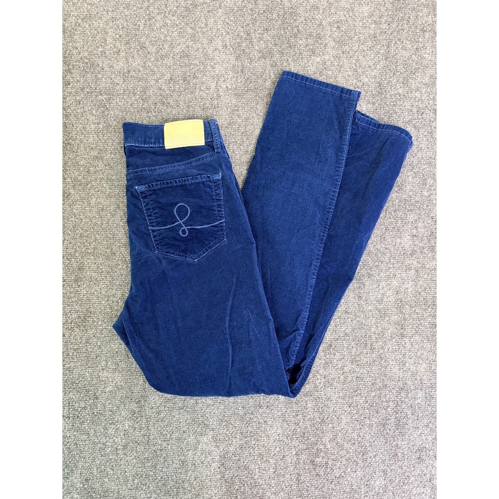 Lilly Pulitzer Corduroy  Blue Mid Rise Rise Size 6 Cotton Spandex Skinny